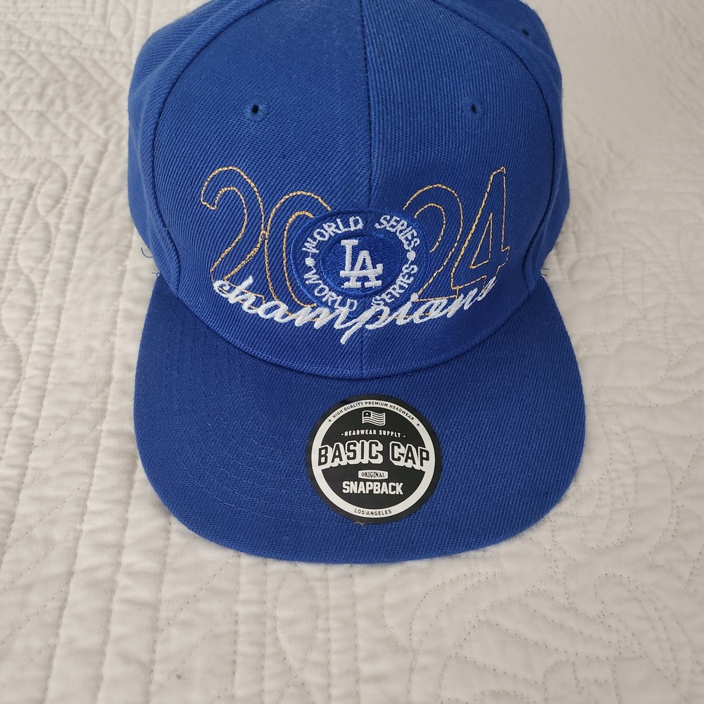 Los Angeles Dodgers 2024 World Series Champions Snapback Hat Blue Basic Cap LA